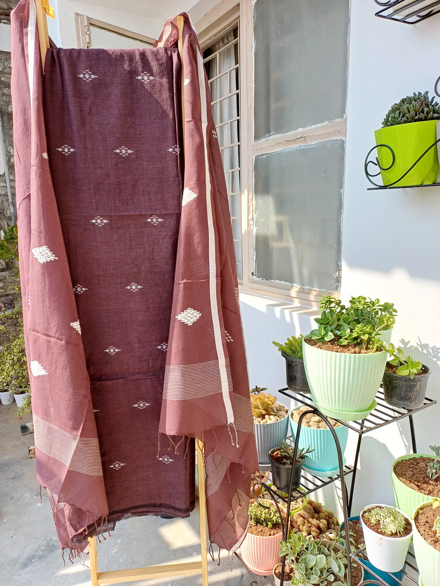 KHADI COTTON SUIT FABRIC SET - Weave Sutra