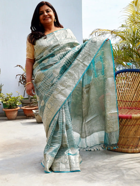 FIROZI TISSUE BANARASI SAREE - Weave Sutra