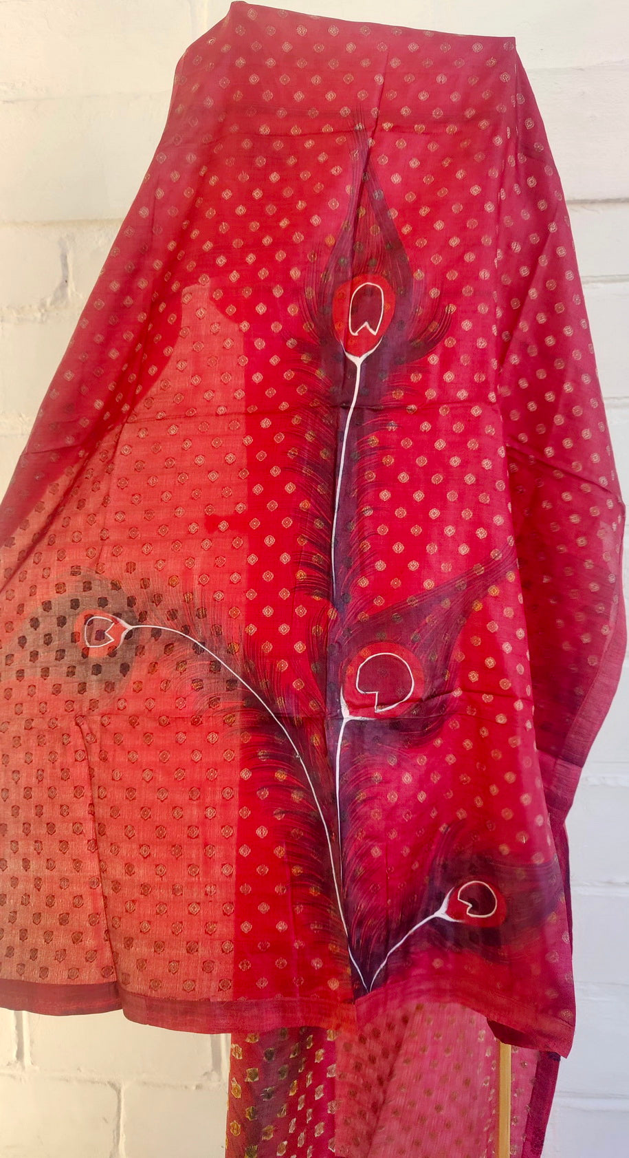 HAND PAINTED TUSSAR SILK SUIT FABRIC SET - Weave Sutra