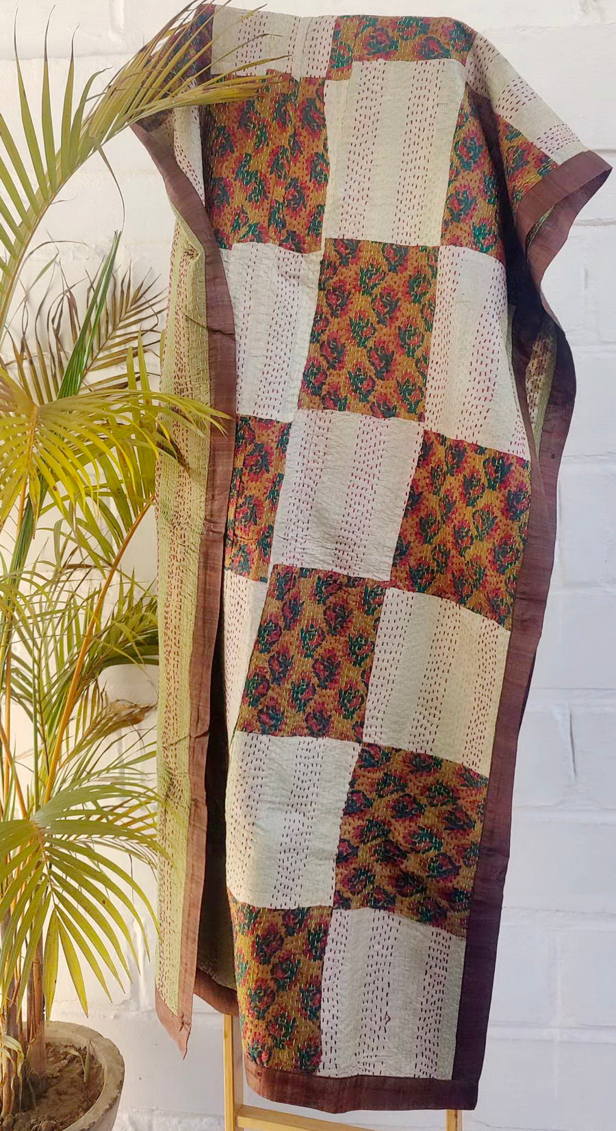 PURE SILK RUSTY BROWN SUIT FABRIC SET - Weave Sutra