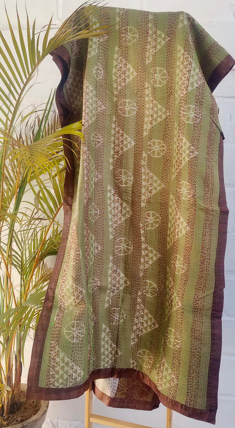 PURE SILK RUSTY BROWN SUIT FABRIC SET - Weave Sutra