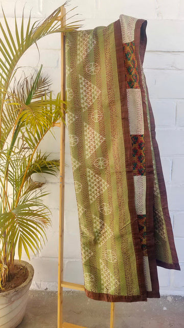 PURE SILK RUSTY BROWN SUIT FABRIC SET - Weave Sutra