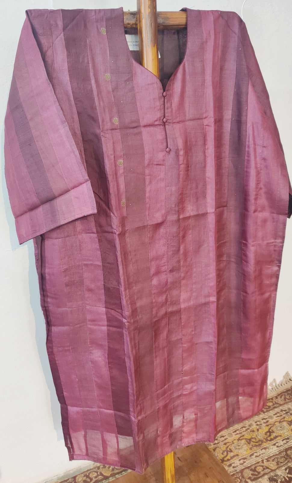 ONION PINK PURE SILK KURTA - Weave Sutra