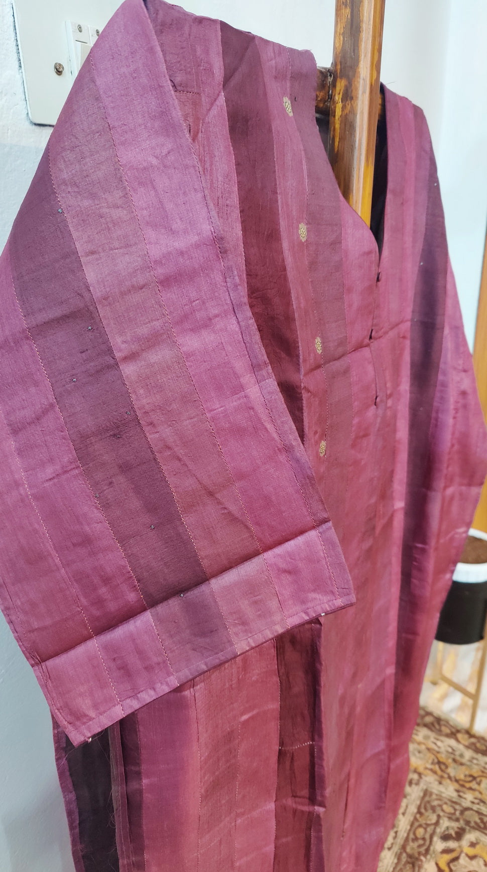 ONION PINK PURE SILK KURTA - Weave Sutra