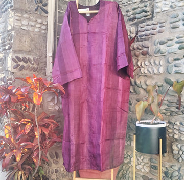 ONION PINK PURE SILK KURTA - Weave Sutra