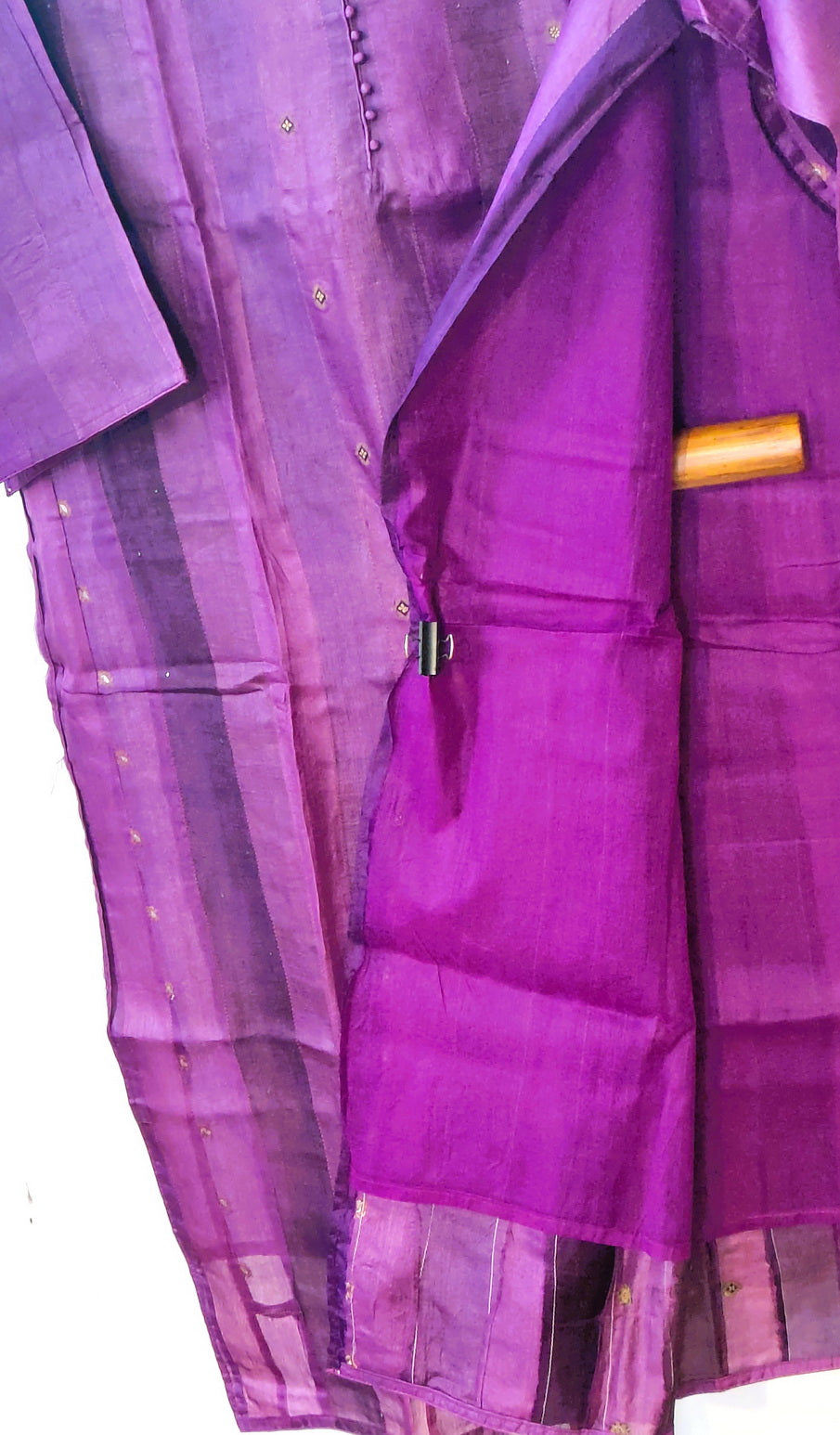 PURPLE PURE TUSSAR SILK KURTA - Weave Sutra