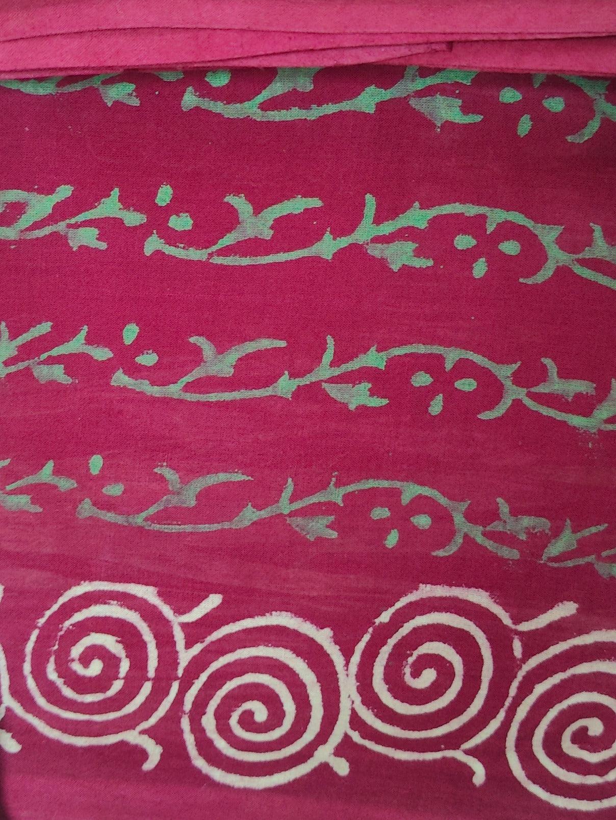 MAROON BLOCK PRINT APPLIQUE SUIT - Weave Sutra