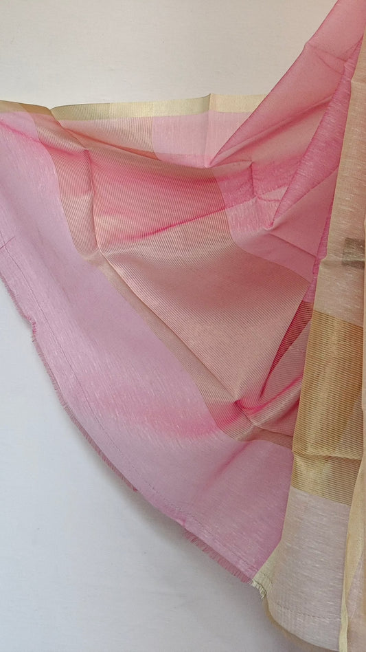 Pink cotton saree Pallu 