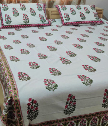 ROSE BUNCHES COTTON BEDSHEET - Weave Sutra