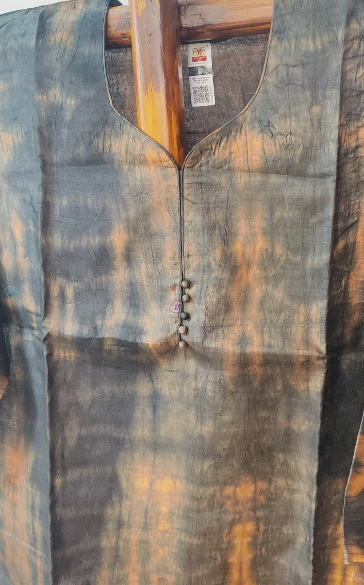 BATIK PRINT PURE SILK KURTA - Weave Sutra