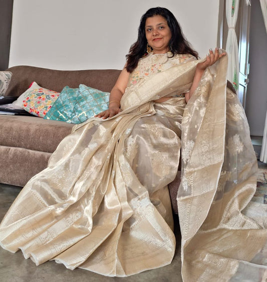 GOLDEN TISSUE BANARASI (SAREE) - Weave Sutra
