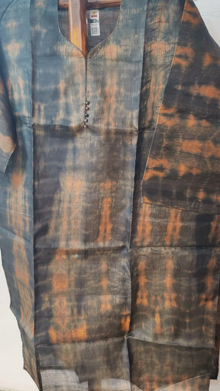 BATIK PRINT PURE SILK KURTA - Weave Sutra