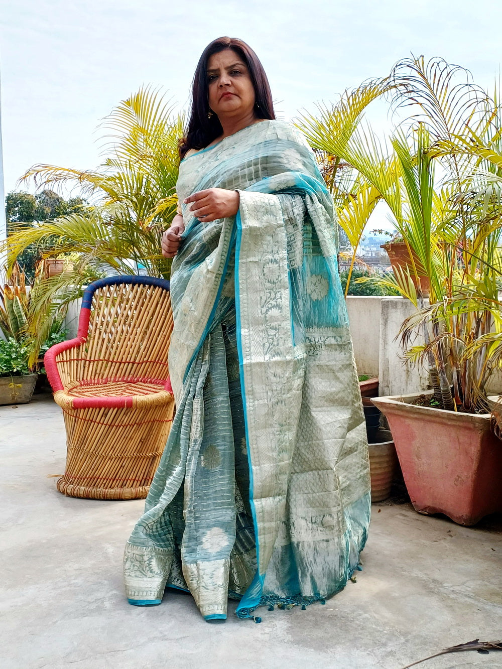 BANARASI TISSUE SAREE  - Weave Sutra